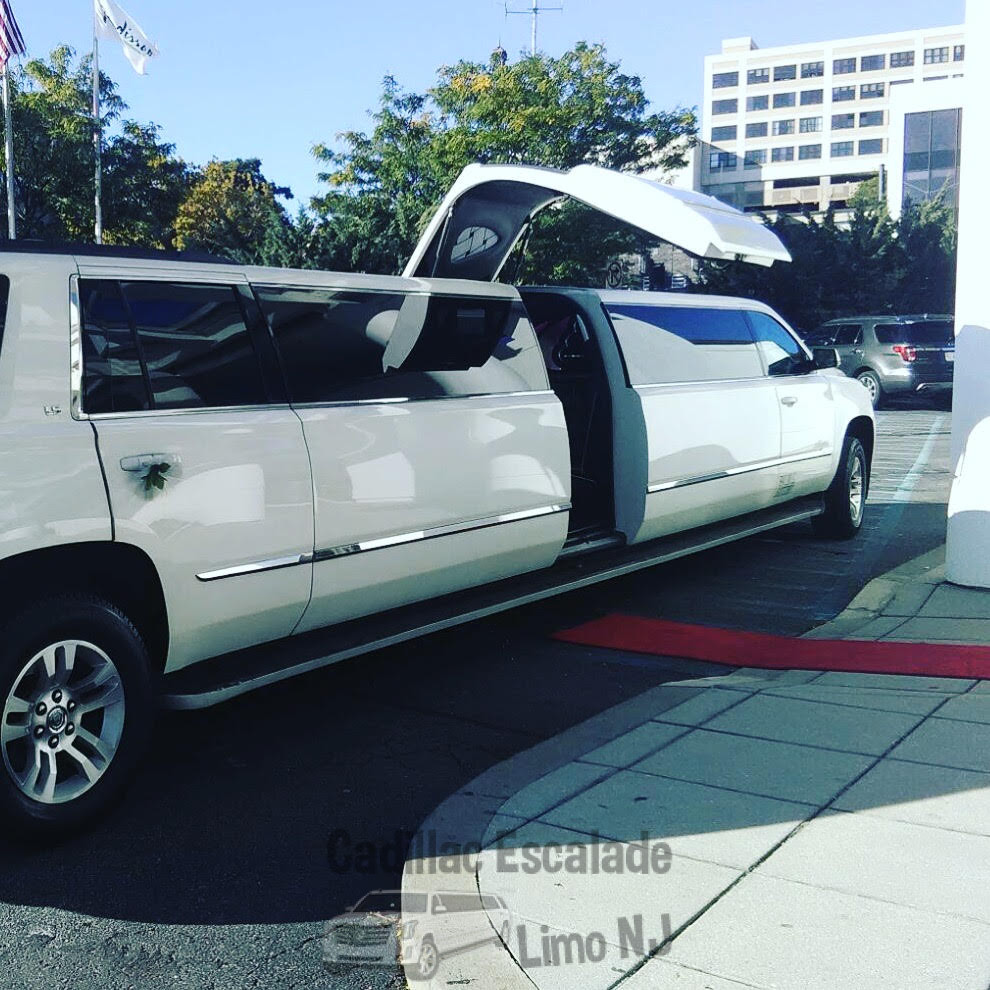 Escalade Limo White Jet